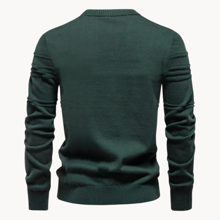 Frankie | Classic Textured Crew Neck Mens Knitted Jumper