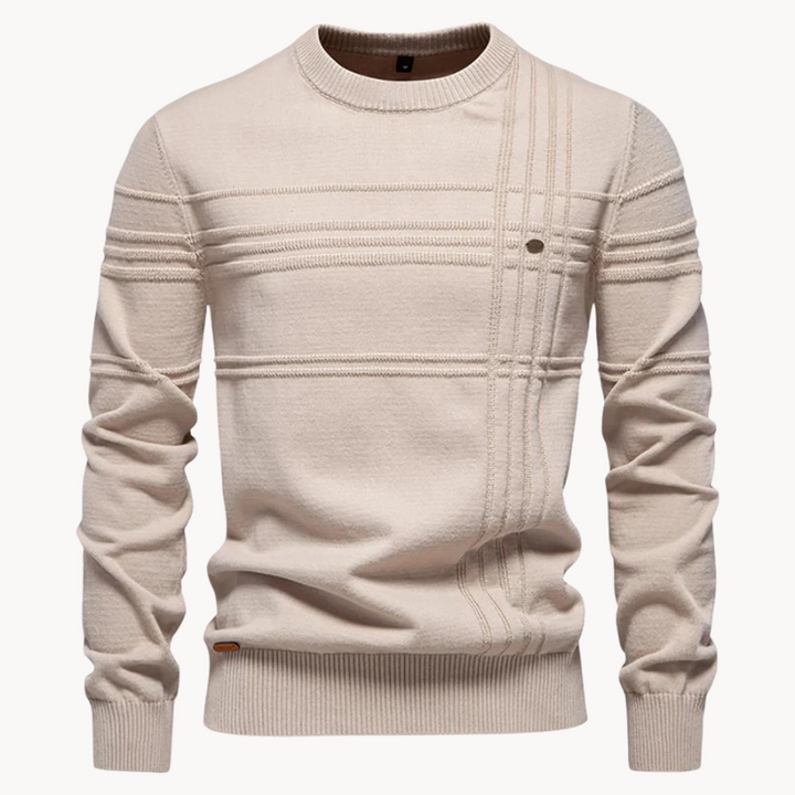 Frankie | Classic Textured Crew Neck Mens Knitted Jumper
