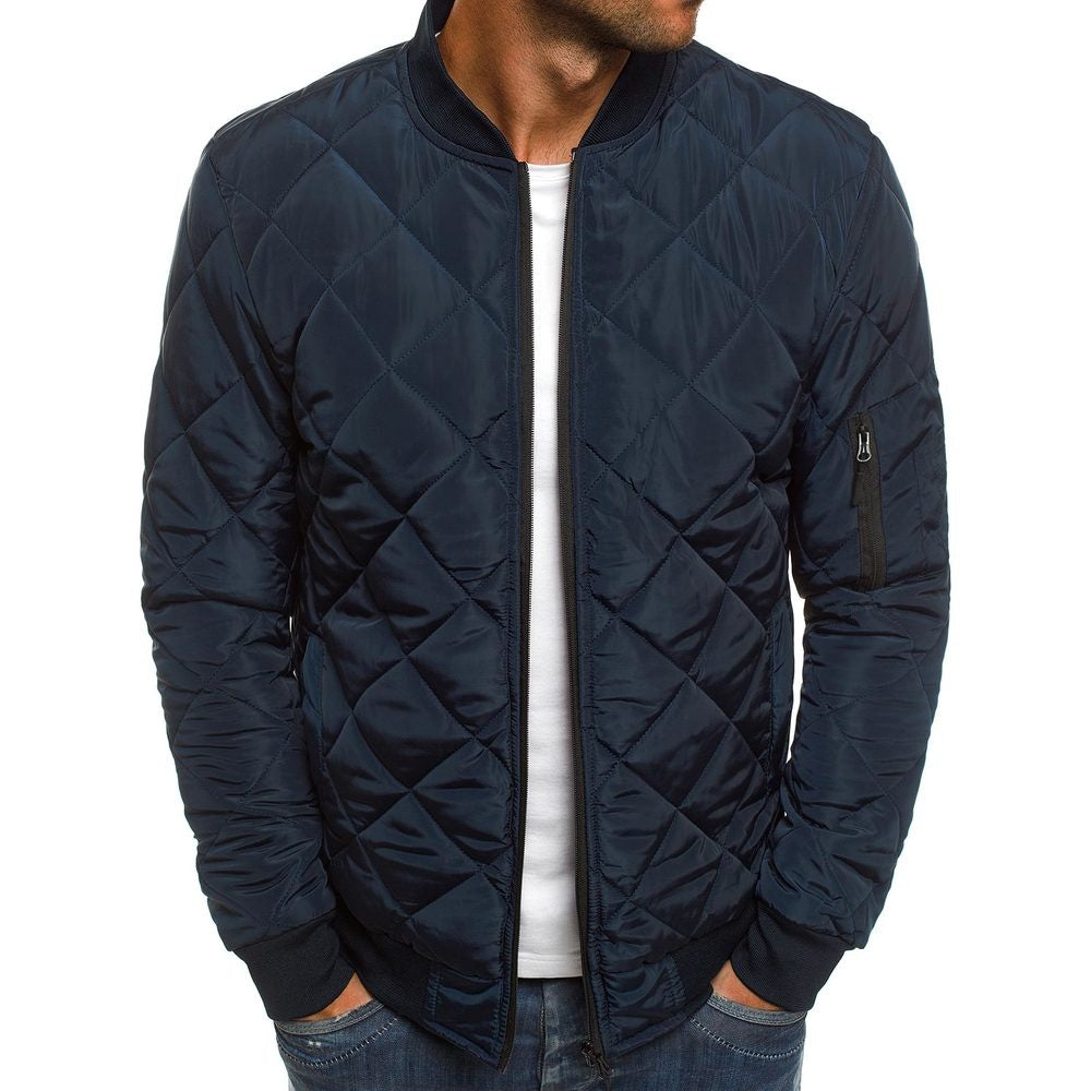 Freddie | Elegant Quilted Diamond Bomber Jacket