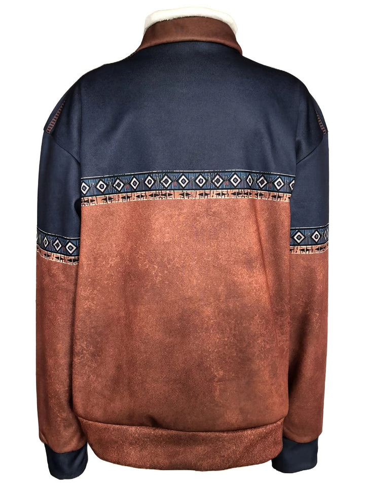 Freddie | Geometric Half Zip Mens Fleece Jacket