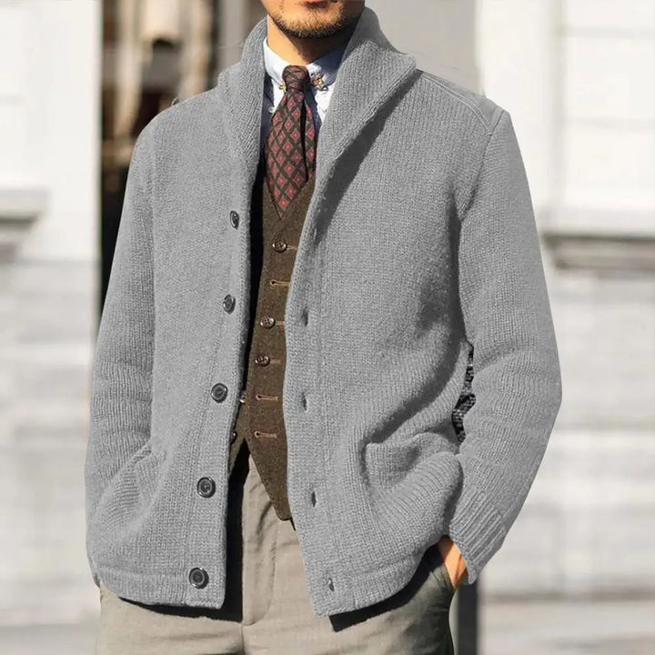 Freddie | Timeless Shawl Collar Button Up Mens Cardigan