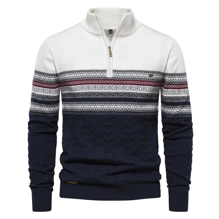 Frederick | Half Zip Fair Isle Mens Knitted Jumper