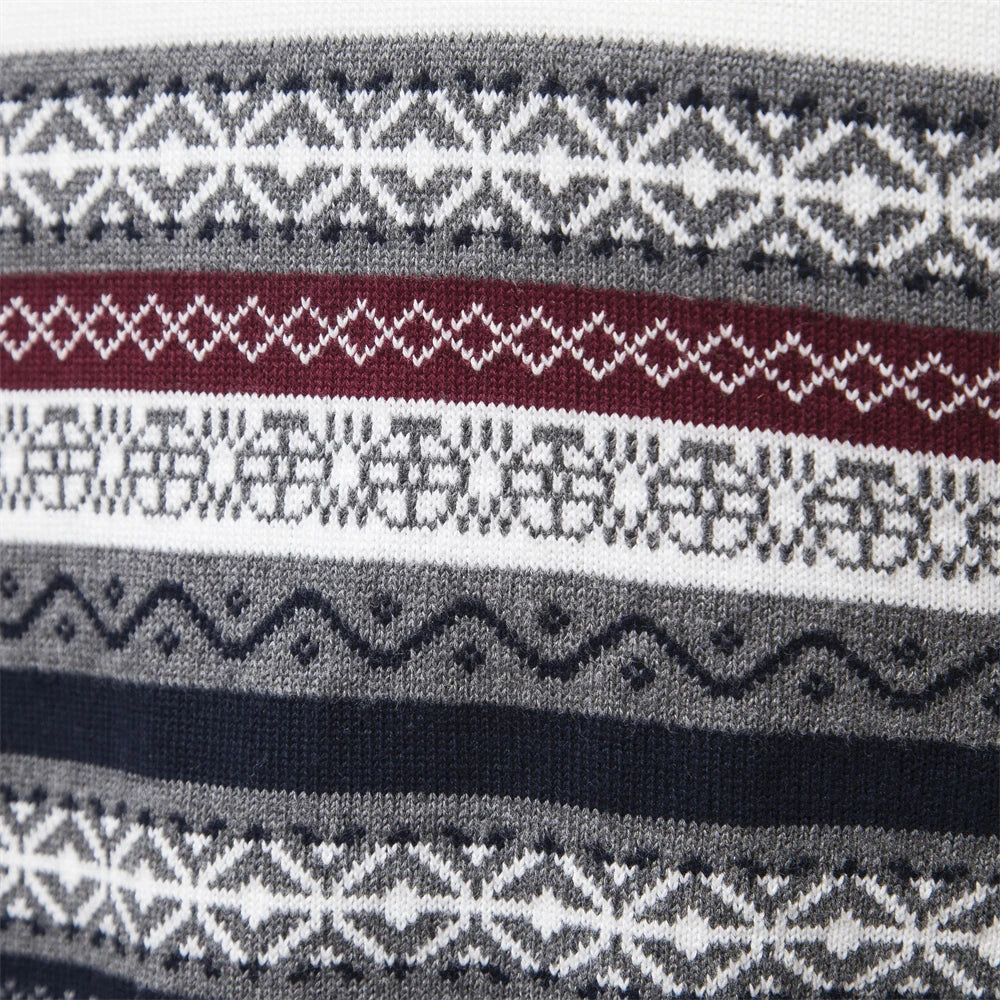 Frederick | Half Zip Fair Isle Mens Knitted Jumper