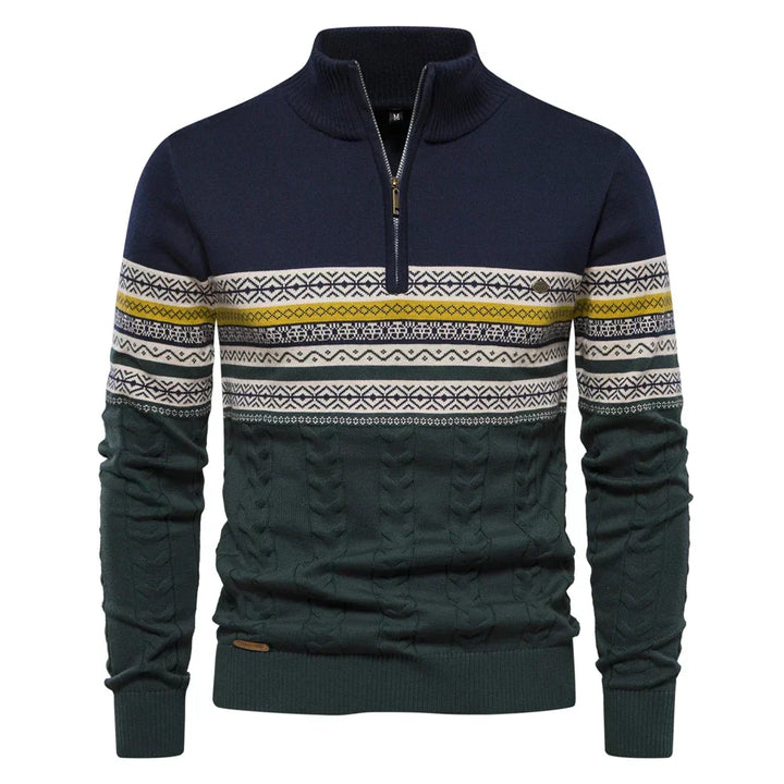 Frederick | Half Zip Fair Isle Mens Knitted Jumper