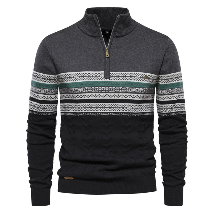 Frederick | Half Zip Fair Isle Mens Knitted Jumper