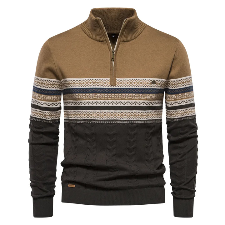 Frederick | Half Zip Fair Isle Mens Knitted Jumper