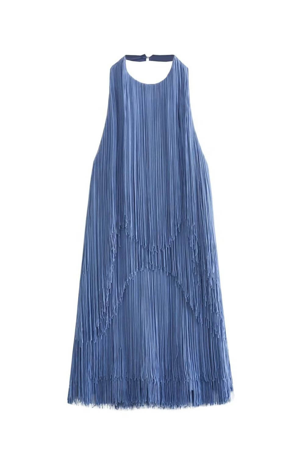 Freya | Graceful Fringe Feather Dress Halter Mini