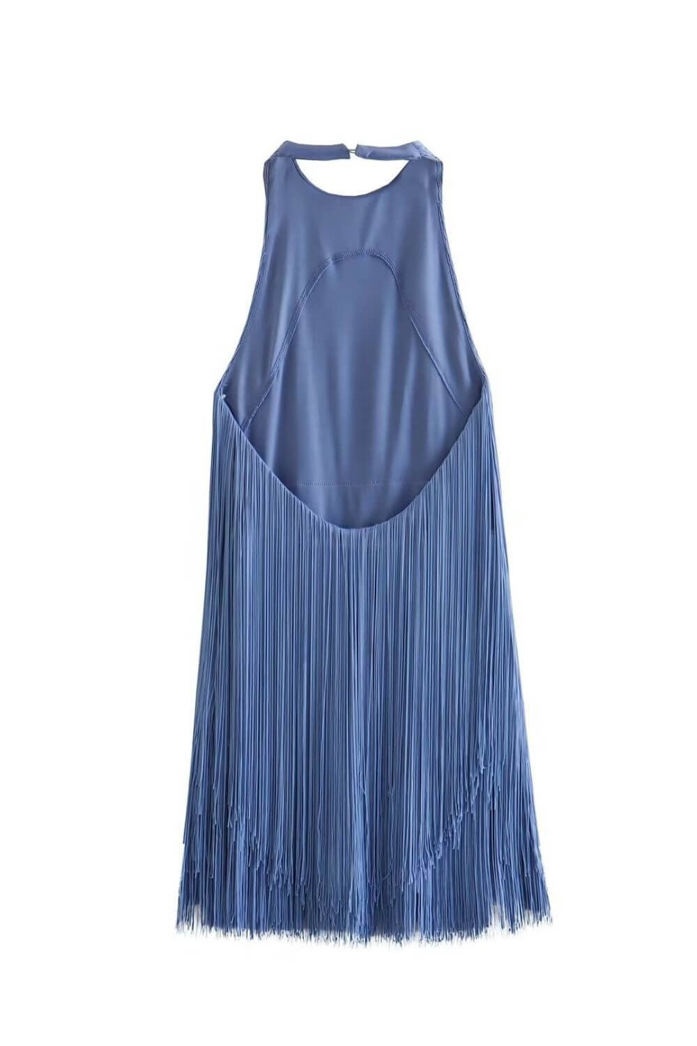Freya | Graceful Fringe Feather Dress Halter Mini