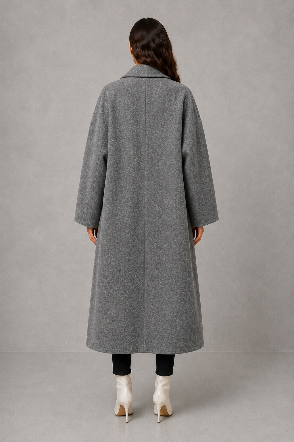 Freya | Stylish Longline Textured Long Jacket Maxi Coat