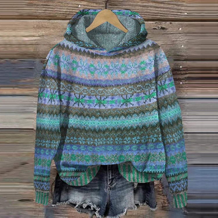 Freya | Timeless Fair Isle Hooded Knitted Jumper