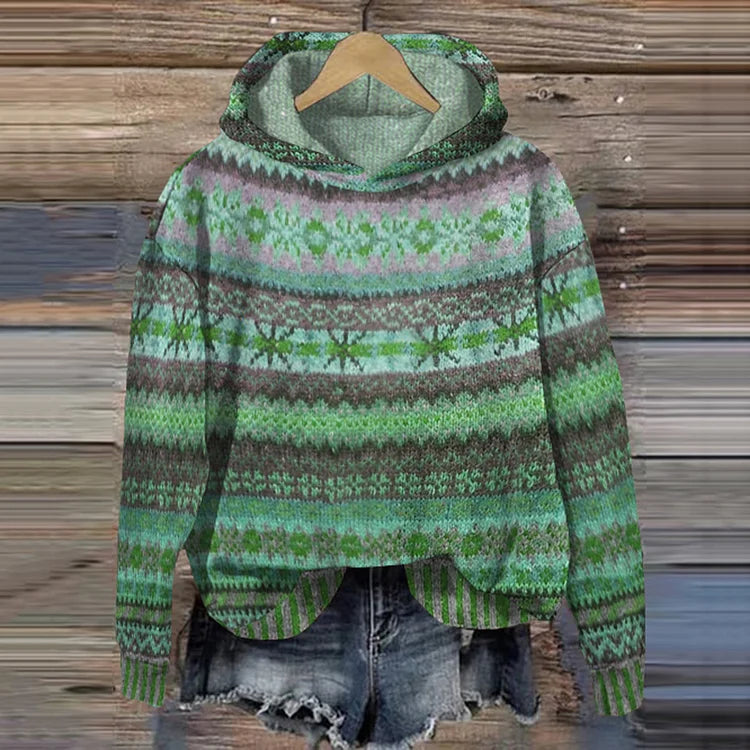 Freya | Timeless Fair Isle Hooded Knitted Jumper