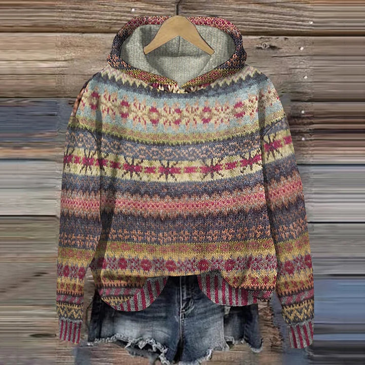 Freya | Timeless Fair Isle Hooded Knitted Jumper
