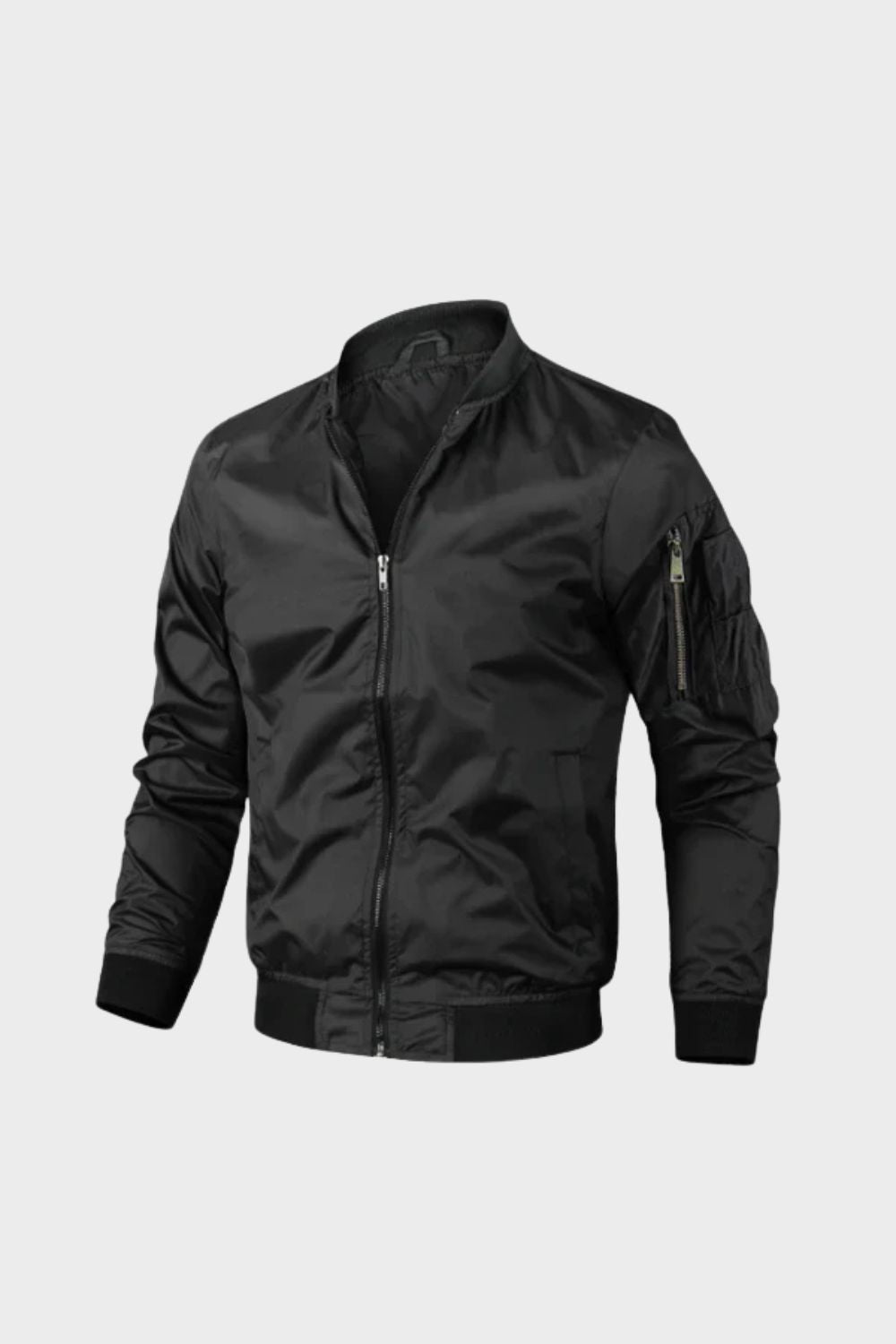 Gabriel | Cosy Ribbed Zip-Up Bomber Jacket with Stand-Up Collar
