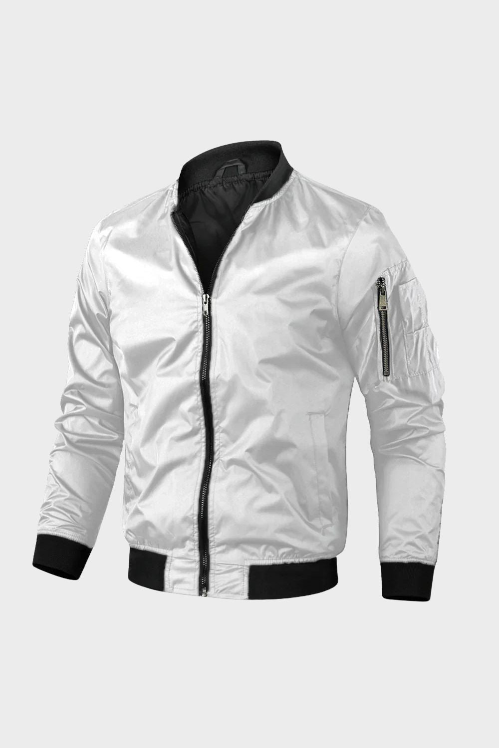 Gabriel | Cosy Ribbed Zip-Up Bomber Jacket with Stand-Up Collar