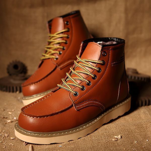 George | Classic Moc Toe Lace Up Mens Winter Boots