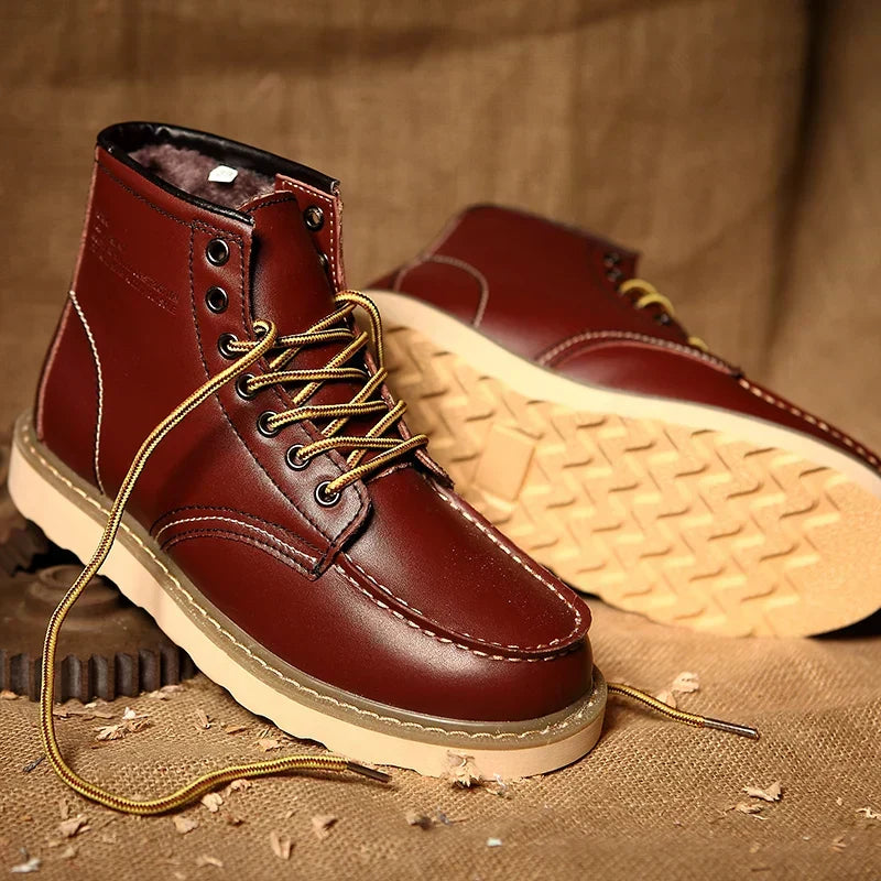 George | Classic Moc Toe Lace Up Mens Winter Boots
