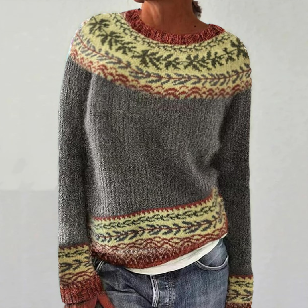 Grace | Fair Isle Crew Neck Knitted Jumper