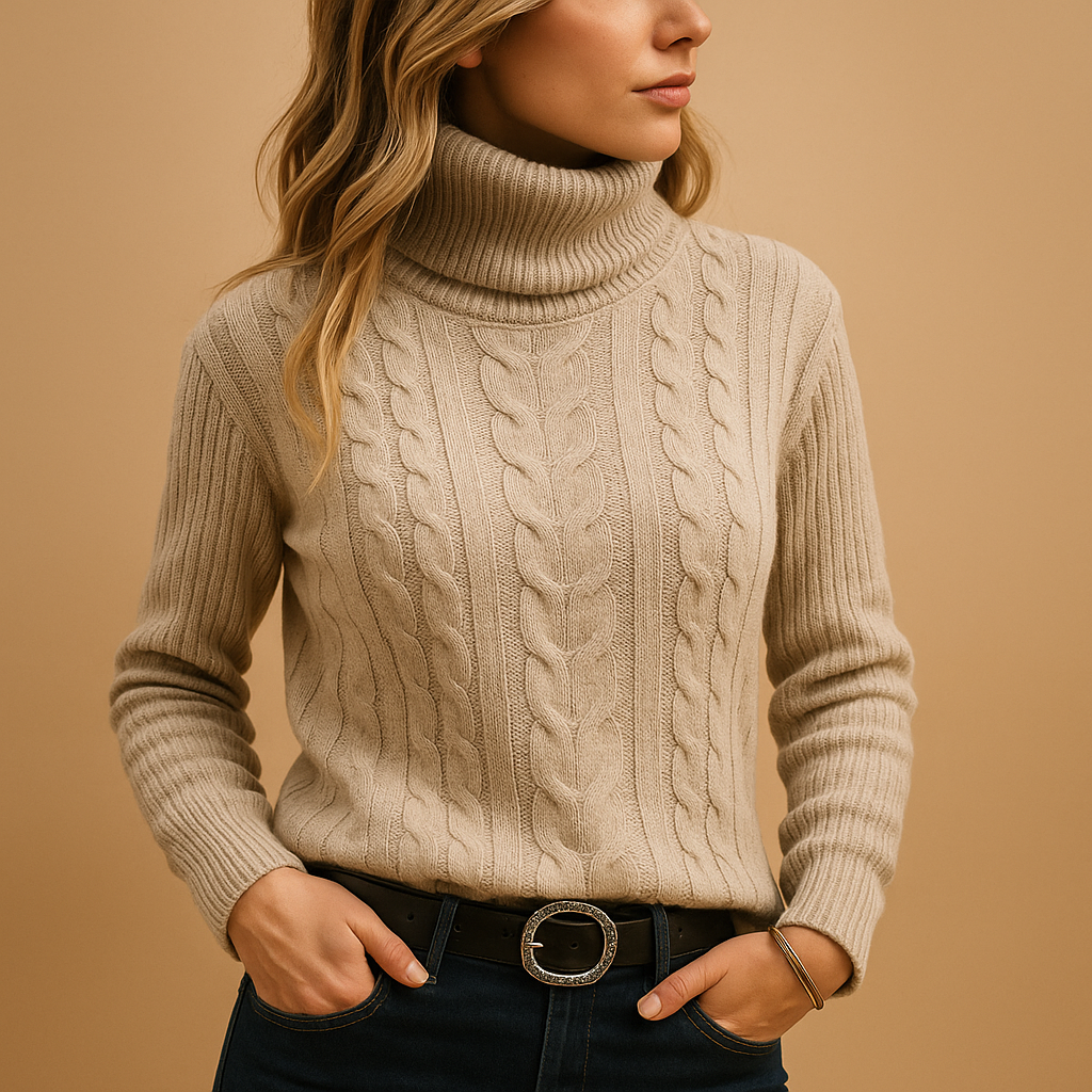 Grace | Timeless Cable Knit Turtleneck Womens Jumpers