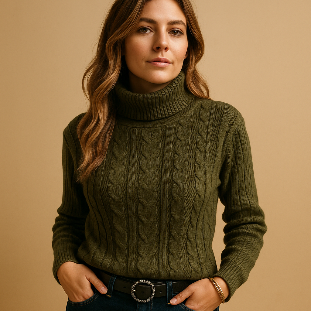 Grace | Timeless Cable Knit Turtleneck Womens Jumpers