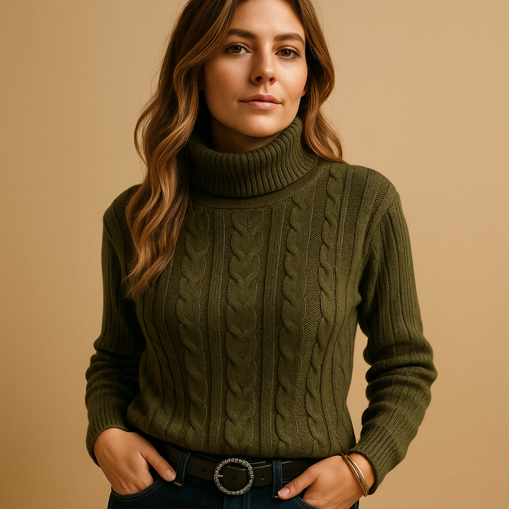 Grace | Timeless Cable Knit Turtleneck Womens Jumpers