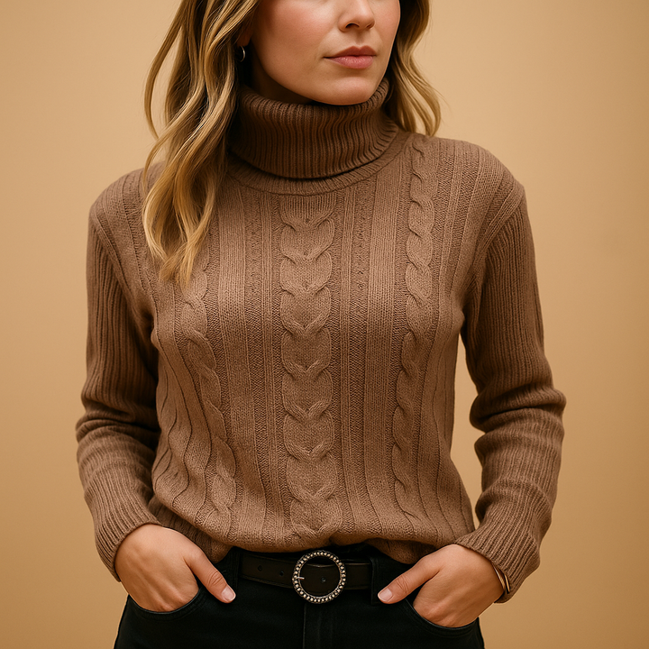 Grace | Timeless Cable Knit Turtleneck Womens Jumpers