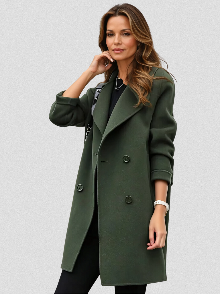 Hallie | Sophisticated Double-Breasted Longline Winter Coat
