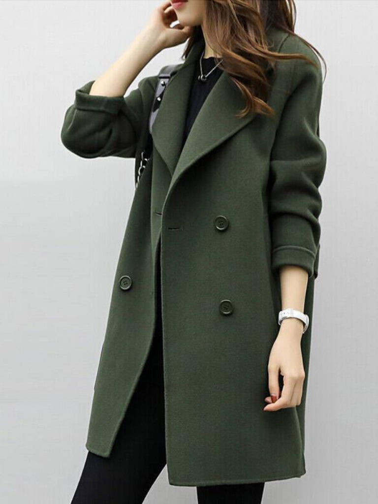 Hallie | Sophisticated Double-Breasted Longline Winter Coat