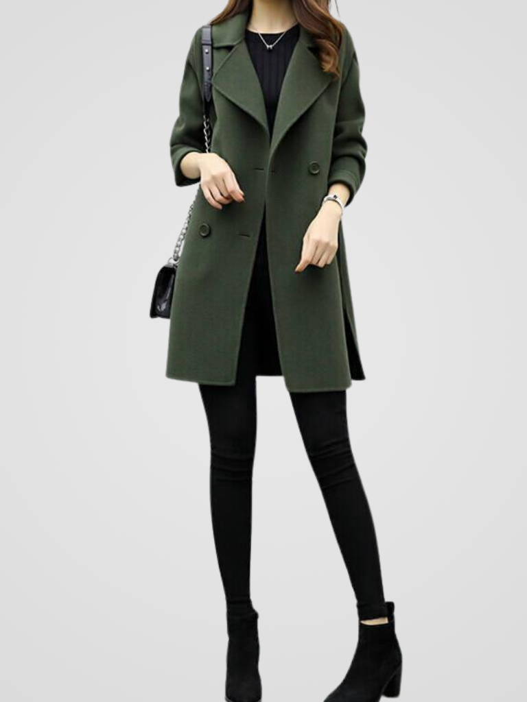 Hallie | Sophisticated Double-Breasted Longline Winter Coat