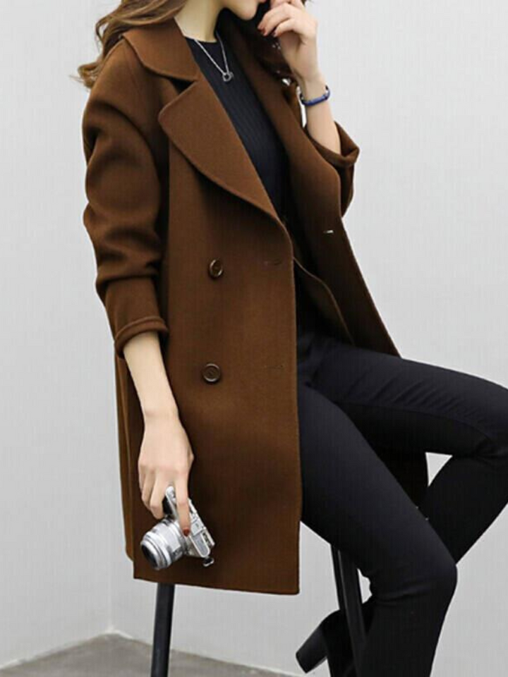Hallie | Sophisticated Double-Breasted Longline Winter Coat