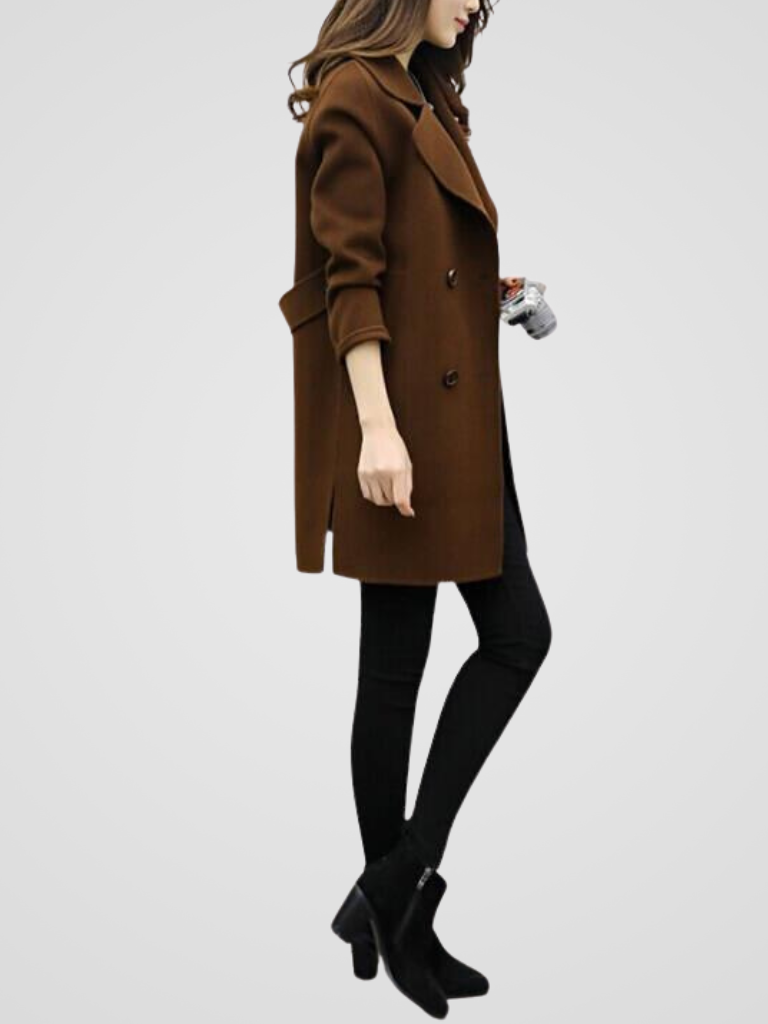 Hallie | Sophisticated Double-Breasted Longline Winter Coat