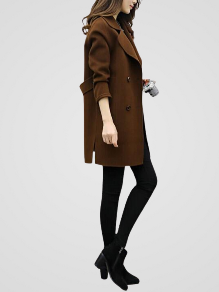 Hallie | Sophisticated Double-Breasted Longline Winter Coat