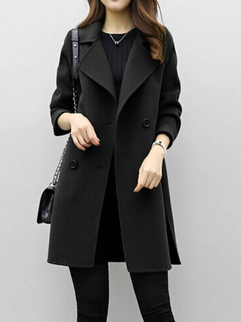 Hallie | Sophisticated Double-Breasted Longline Winter Coat