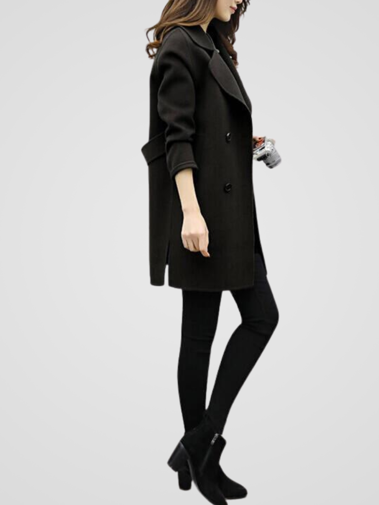 Hallie | Sophisticated Double-Breasted Longline Winter Coat