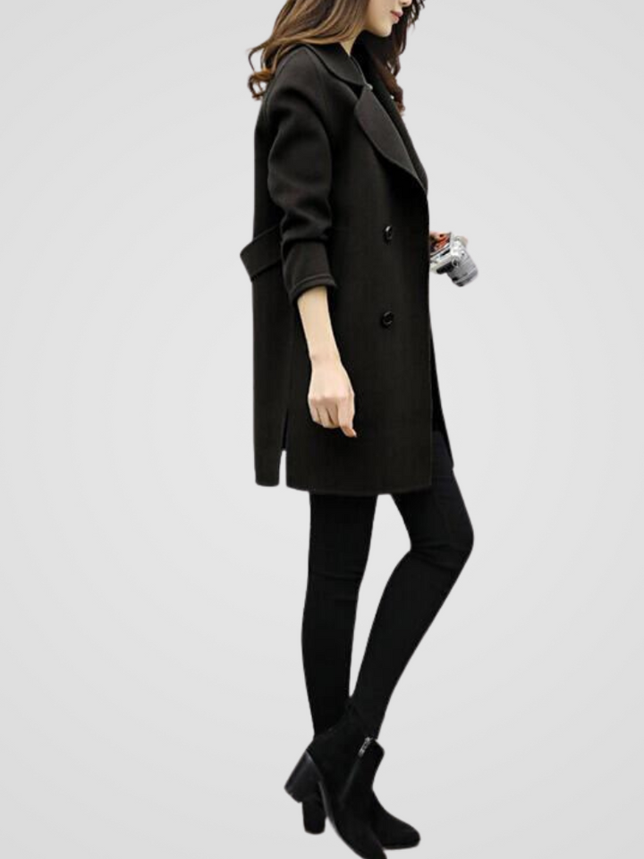 Hallie | Sophisticated Double-Breasted Longline Winter Coat