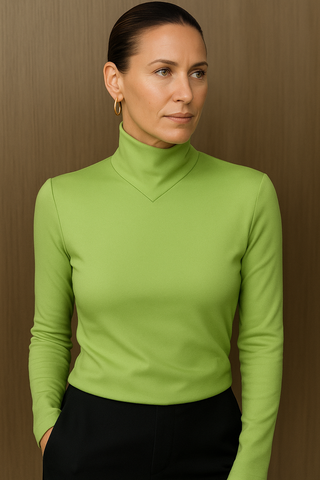 Harper | Refined Crossover Long Sleeve Roll Neck Jumper