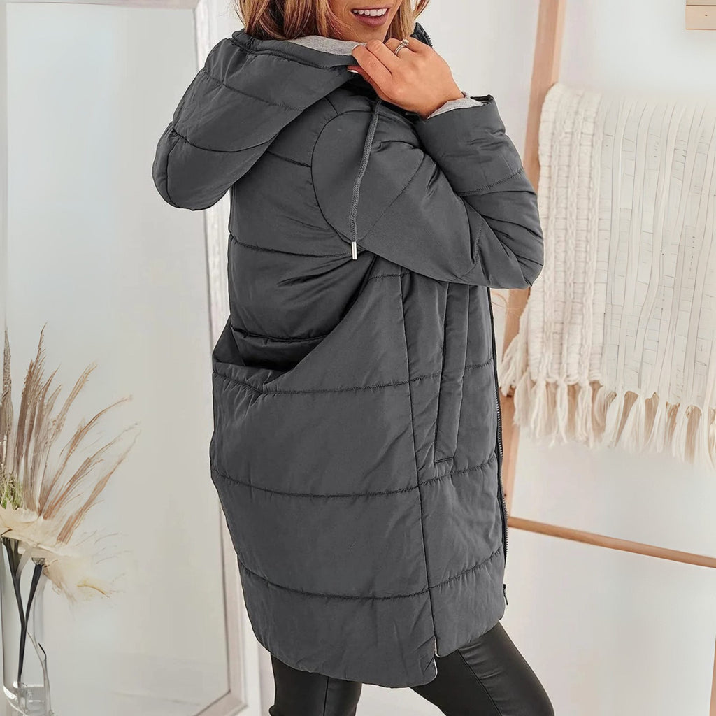Harriet | Chic Longline Hooded Puffer Long Jacket