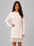 Harriet | Timeless Cable Knit Pleated Hem Winter Dress