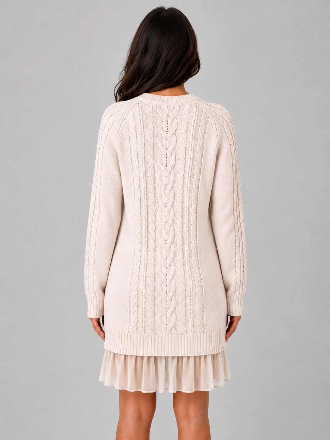 Harriet | Timeless Cable Knit Pleated Hem Winter Dress