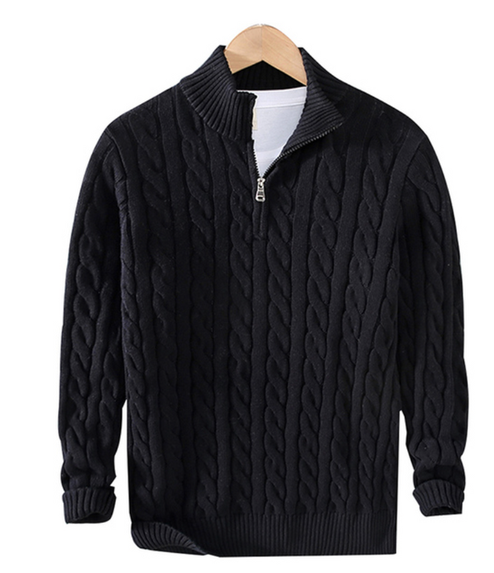 Harrison | Polished Half-Zip Cable Knit Mens Knitted Jumper