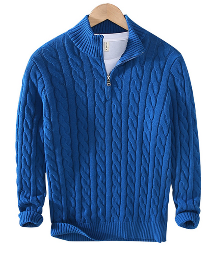 Harrison | Polished Half-Zip Cable Knit Mens Knitted Jumper