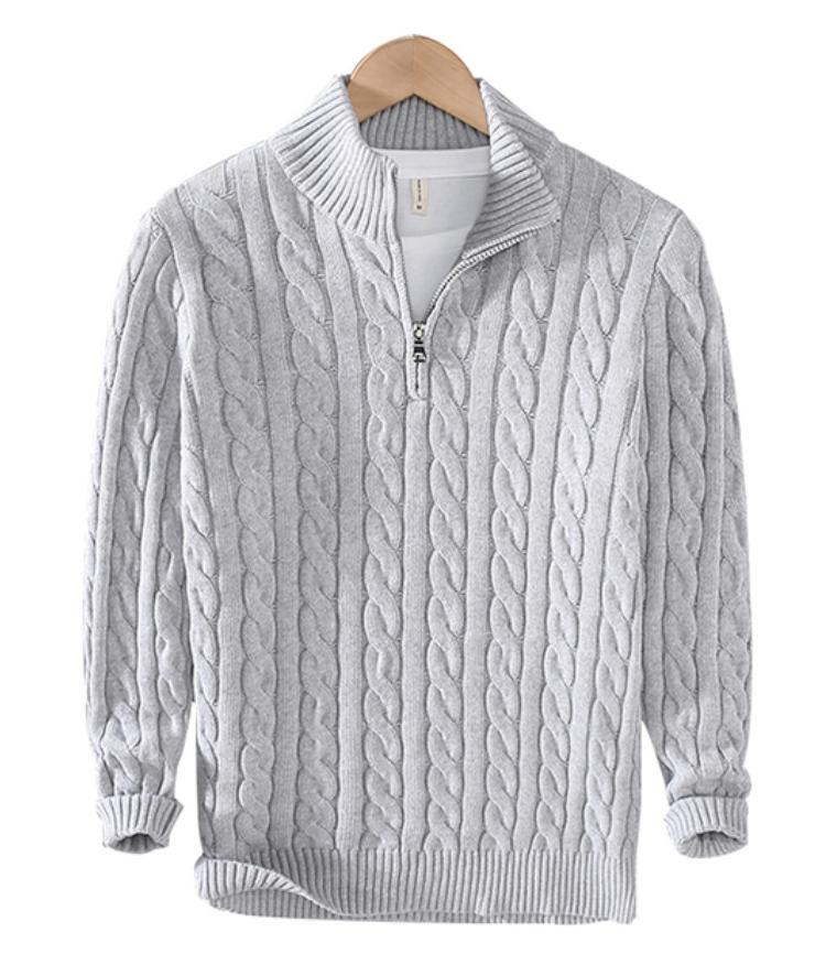 Harrison | Polished Half-Zip Cable Knit Mens Knitted Jumper