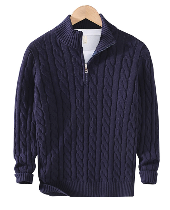 Harrison | Polished Half-Zip Cable Knit Mens Knitted Jumper