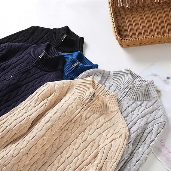 Harrison | Polished Half-Zip Cable Knit Mens Knitted Jumper