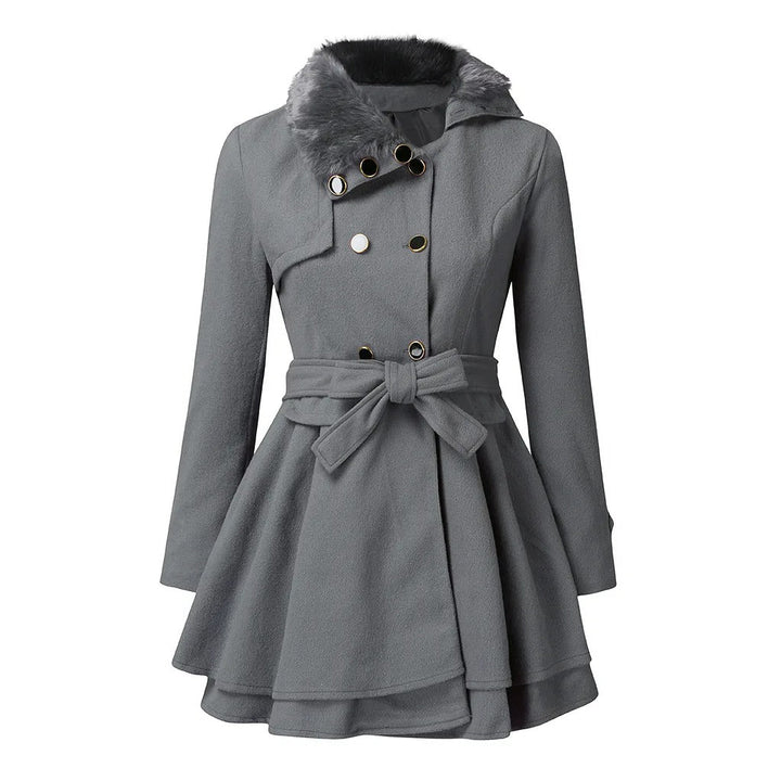Hazel | Belted Double-Breasted A-Line Winter Coat
