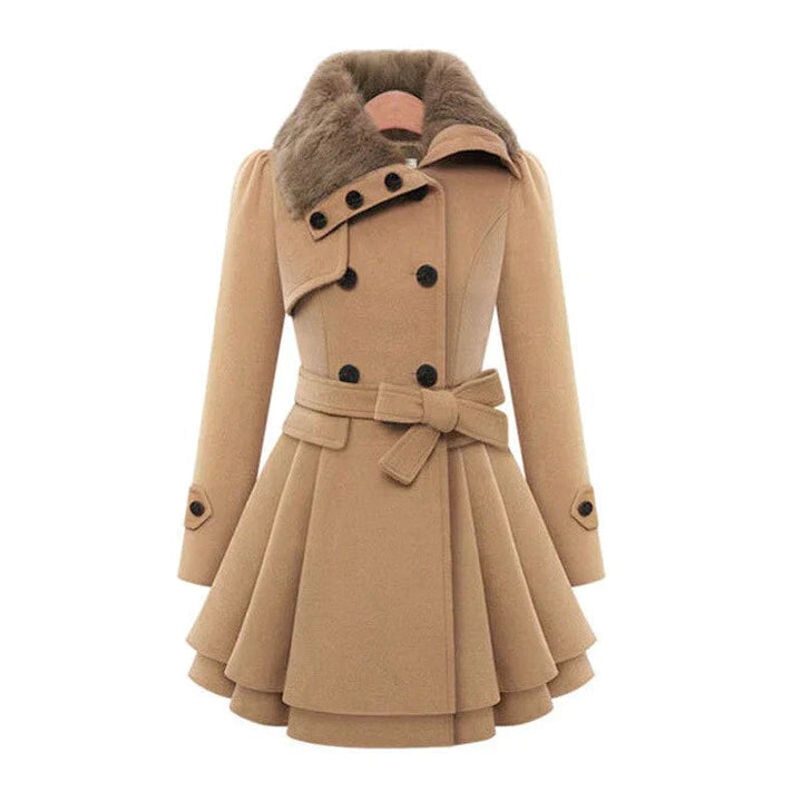 Hazel | Belted Double-Breasted A-Line Winter Coat