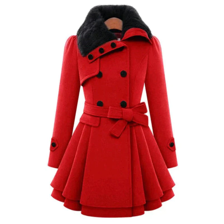 Hazel | Belted Double-Breasted A-Line Winter Coat