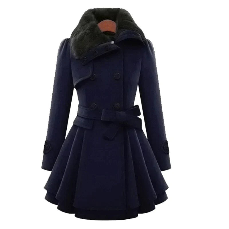 Hazel | Belted Double-Breasted A-Line Winter Coat