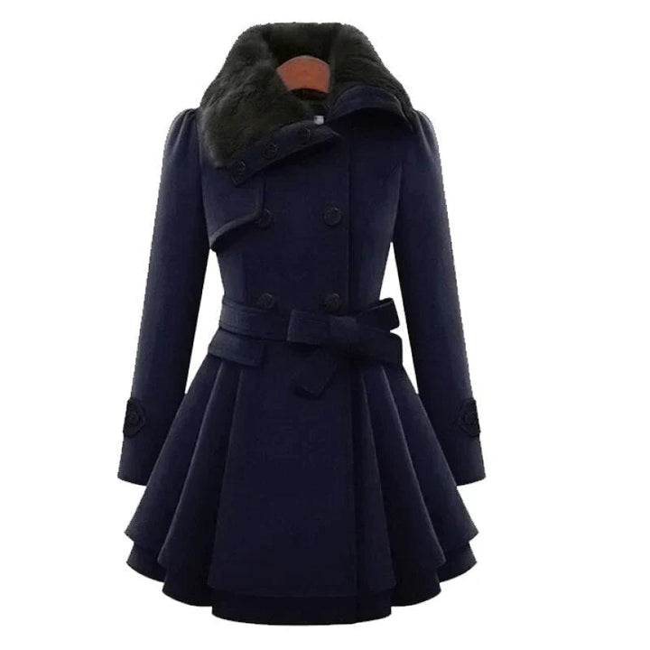 Hazel | Belted Double-Breasted A-Line Winter Coat