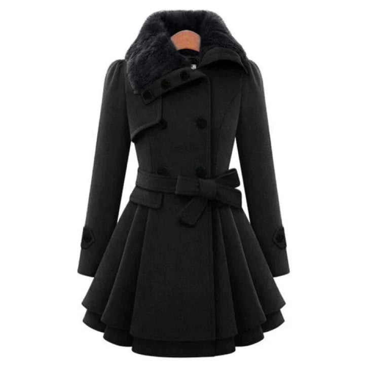 Hazel | Belted Double-Breasted A-Line Winter Coat