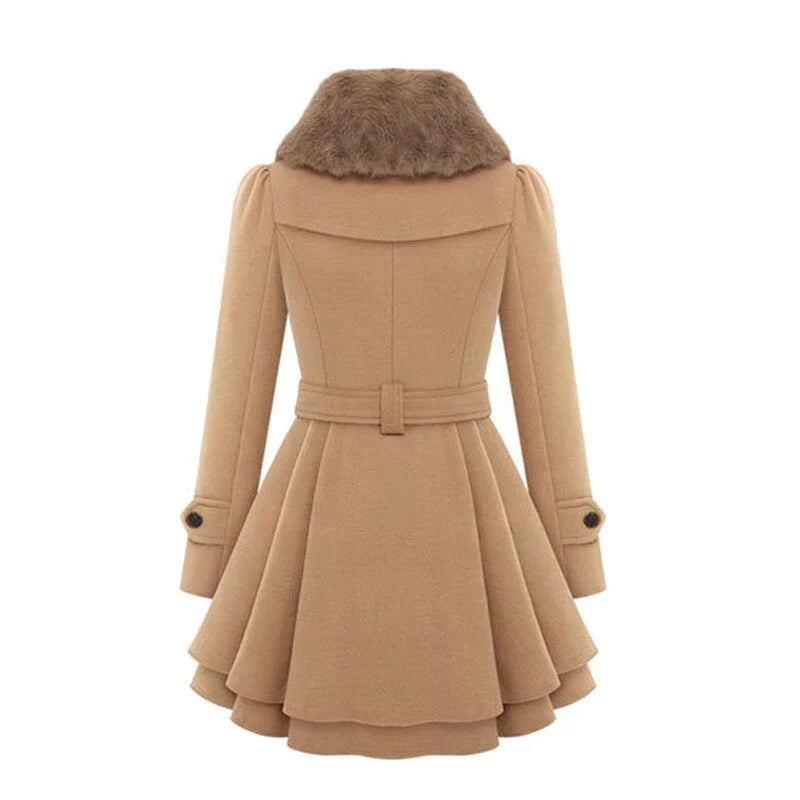 Hazel | Belted Double-Breasted A-Line Winter Coat